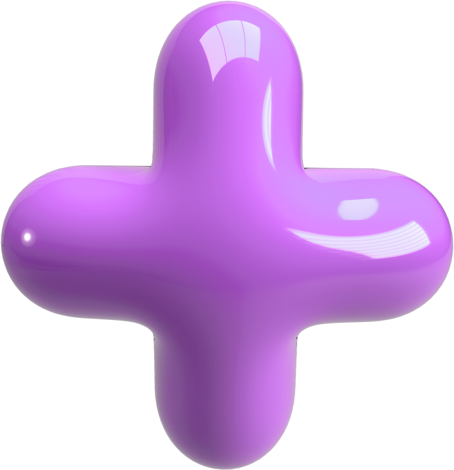 Purple 3D Bubble Inflate Plus Symbol