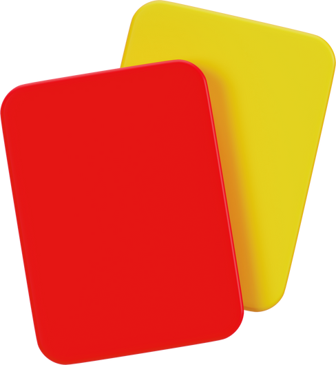 3D Red and yellow card illustration