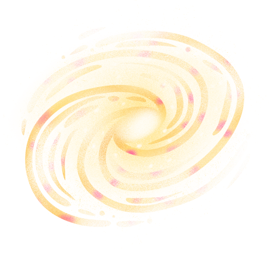 Painterly Textured Semi Realistic Spiral Galaxy