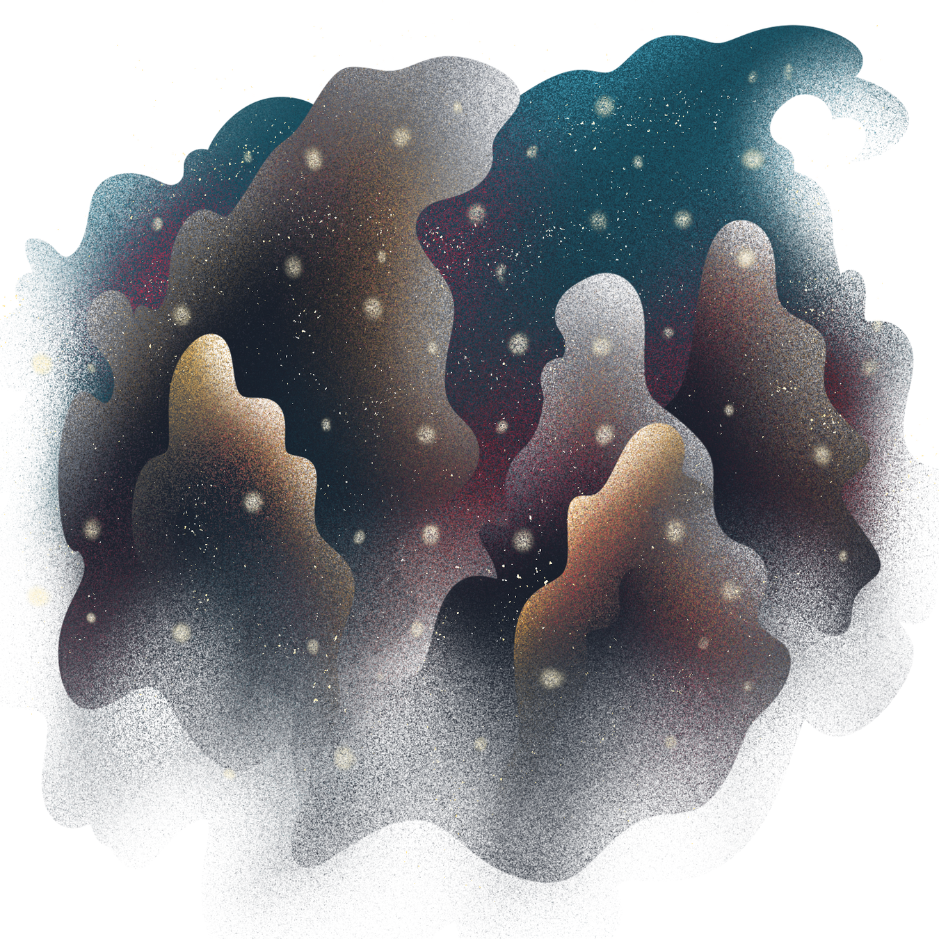 Painterly Textured Semi Realistic Cosmic Dust