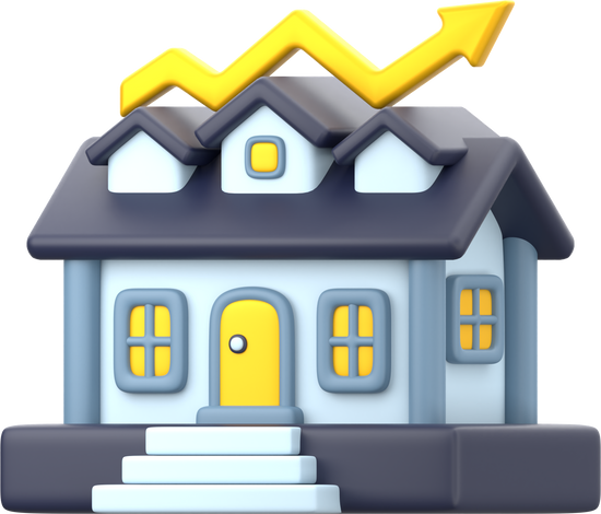 3D House Price Growth illustration